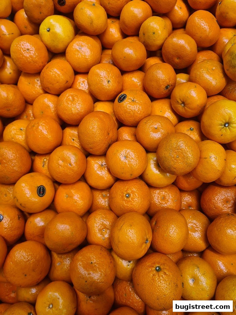 A close-up view of a large pile of fresh, vibrant oranges.