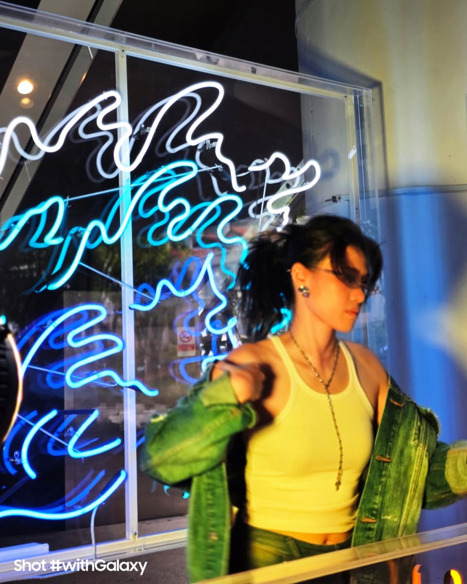 A captivating neon art piece at the festival