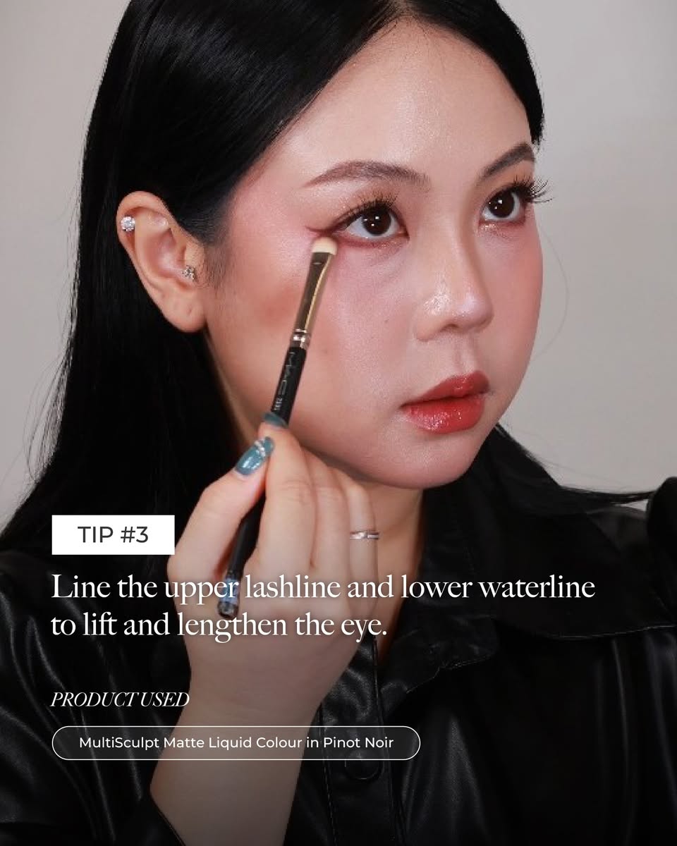 Makeup Artist Jojo demonstrating skin perfecting techniques